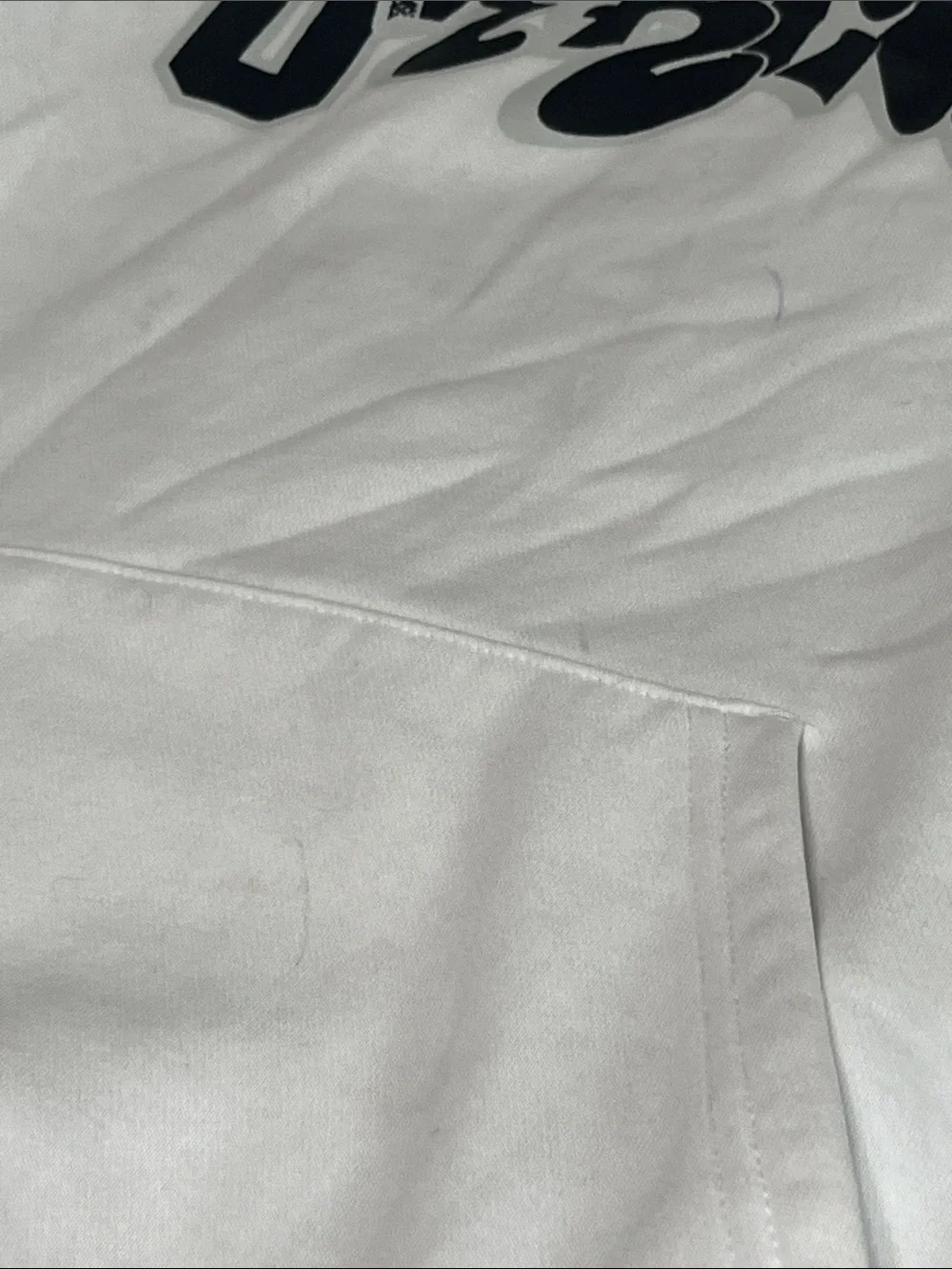 White Graphic Hoodie with Black Logo - Unbranded